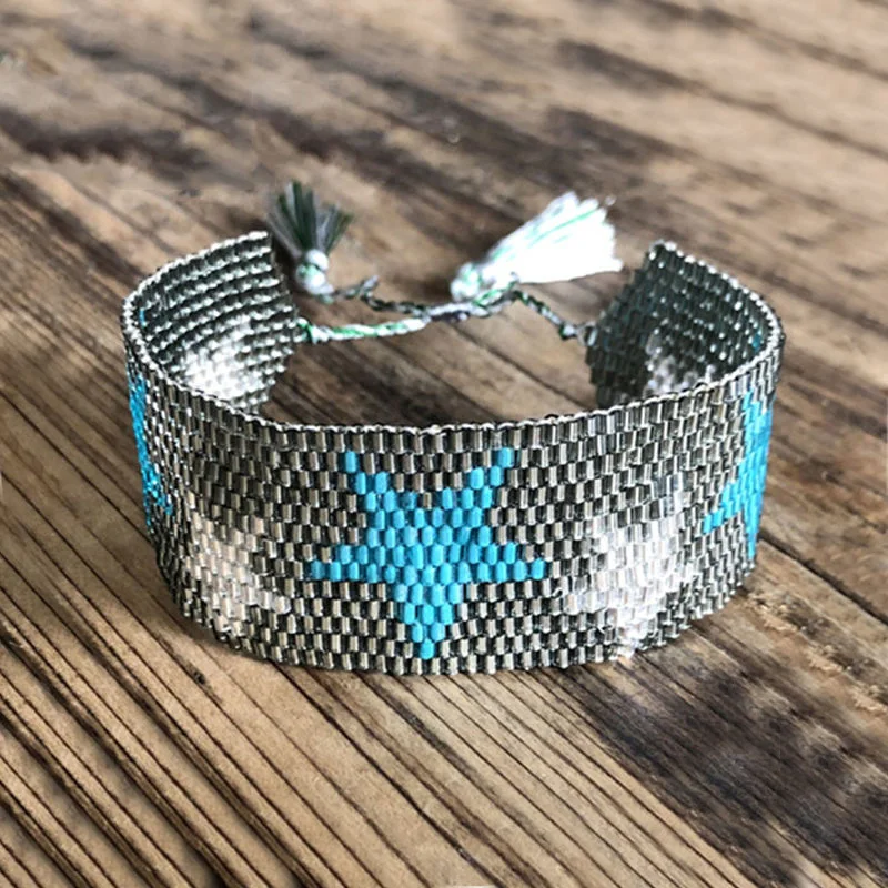 SHINUSBOHO Boho мужские ювелирные изделия звезда MIYUKI браслеты для женщин кисточкой pulseiras feminina State мужчин t браслет Дружба подарок