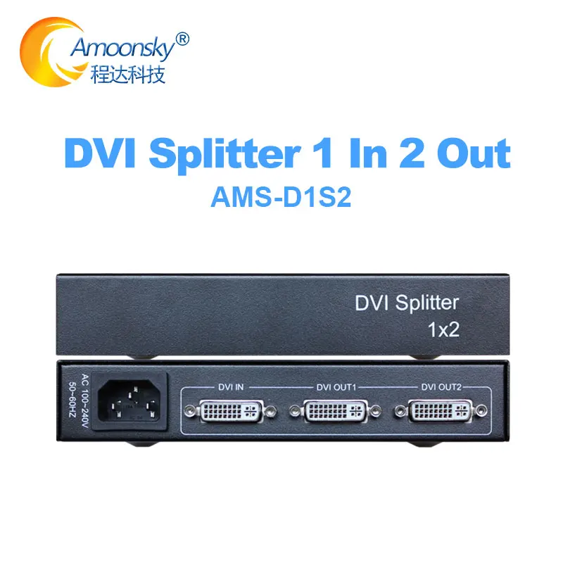 

HD 1080P DVI Splitter 1 in 2 out D1S2 1X2 DVI distributor for computer connect multi-screen display cascade stitching