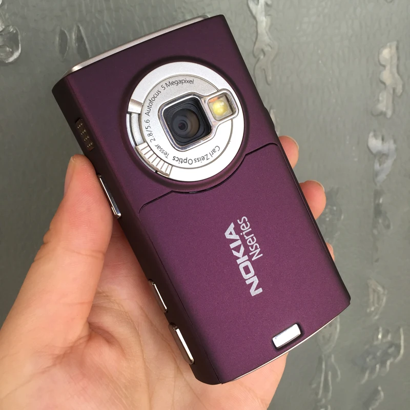Silver Purple NOKIA N95 мобильный телефон 5MP 3g Wifi смартфон разблокированный Английский Арабский Русский Клавиатура - Цвет: Silver Purple