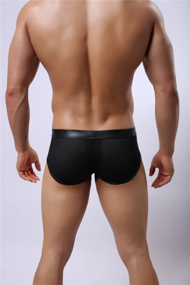 Кожаное Мужское нижнее белье боксеры сеть Kong Xiaoping angle Body персонализированные