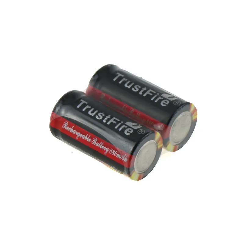 2 шт. Trustfire TF 16340 CR123A батарея 3 7 V 880mAh литий-ионная аккумуляторная для светодиодных