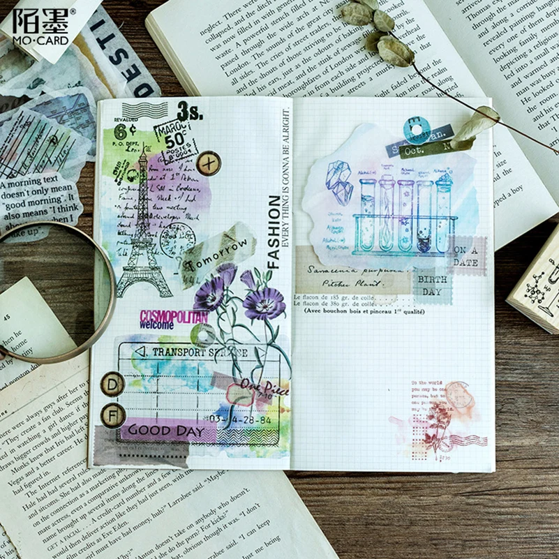60 шт./упак. наклейки для детей и бумага Винтаж английский серии творческий ручная