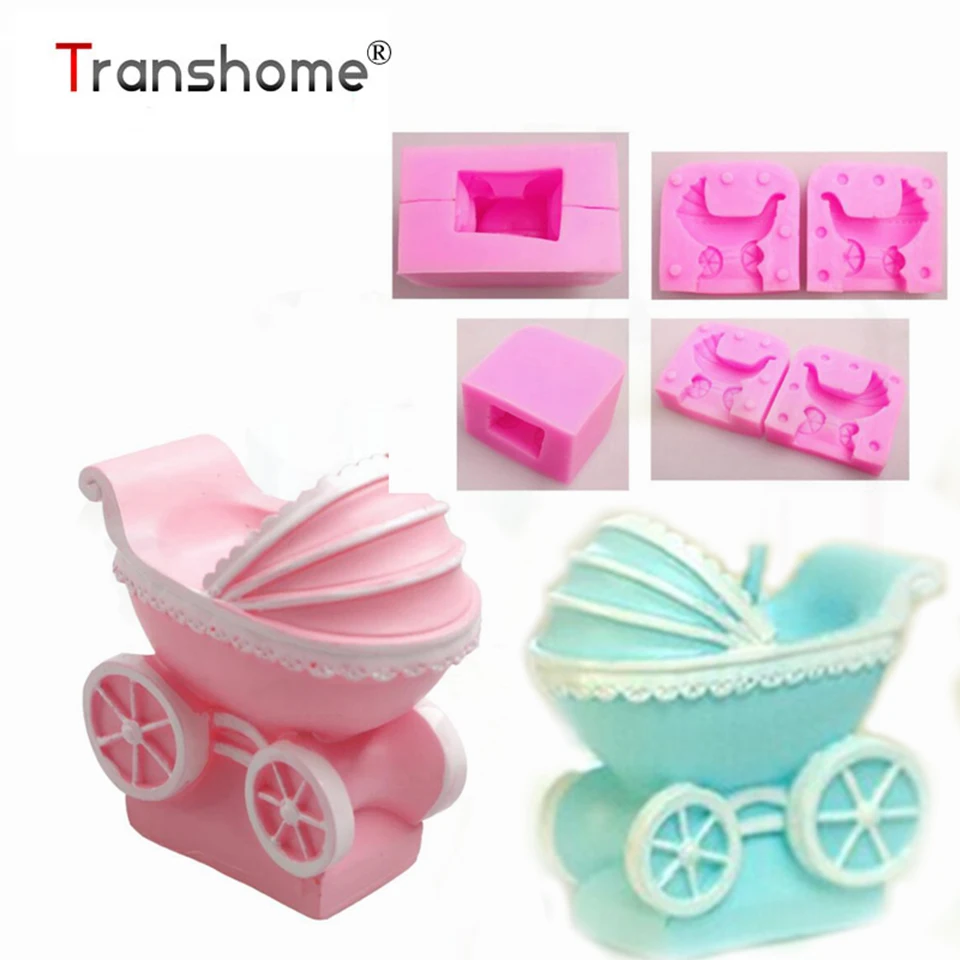 Transhome силиконовые формы для мыла 3D Детские коляски свечи Fimo пластилина