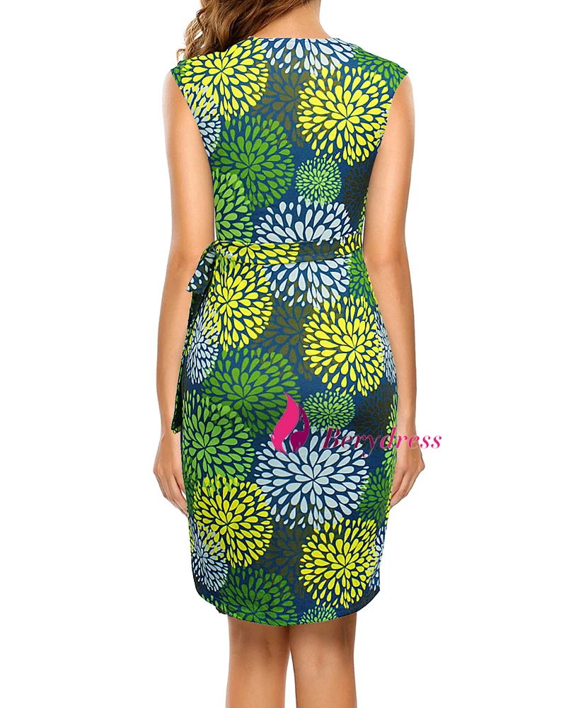 Berydress, винтажное женское платье, в горошек, с коротким рукавом, черное, с запахом, Vestidos, облегающее, облегающее, миди, летнее, Драпированное, вечерние, платье