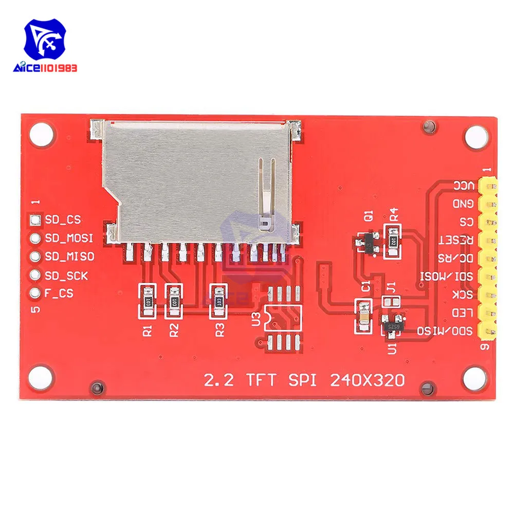 TFT SPI ЖК дисплей 2 дюйма модуль 240*320 ILI9341 с слотом для SD карты Arduino Raspberry Pi