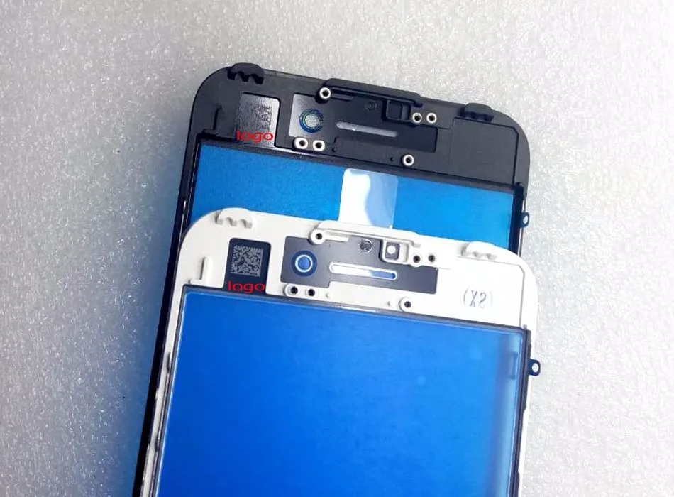 2 шт Высокое качество Переднее внешнее стекло со средней рамкой для iPhone 7 7+ ободок предварительно собранный для iPhone 7 7 plus Запасная часть