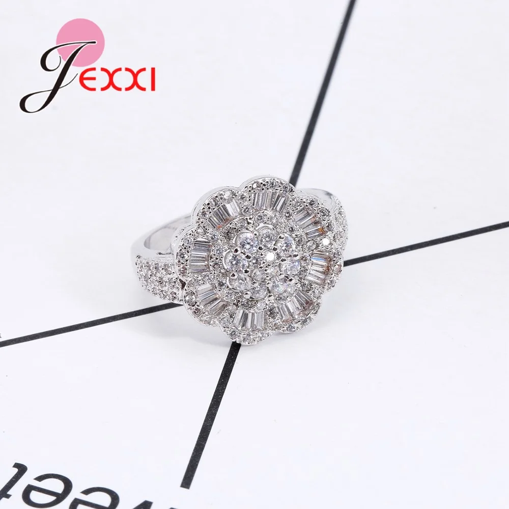 Женское Обручальное кольцо в форме цветка из стерлингового серебра 925 пробы с