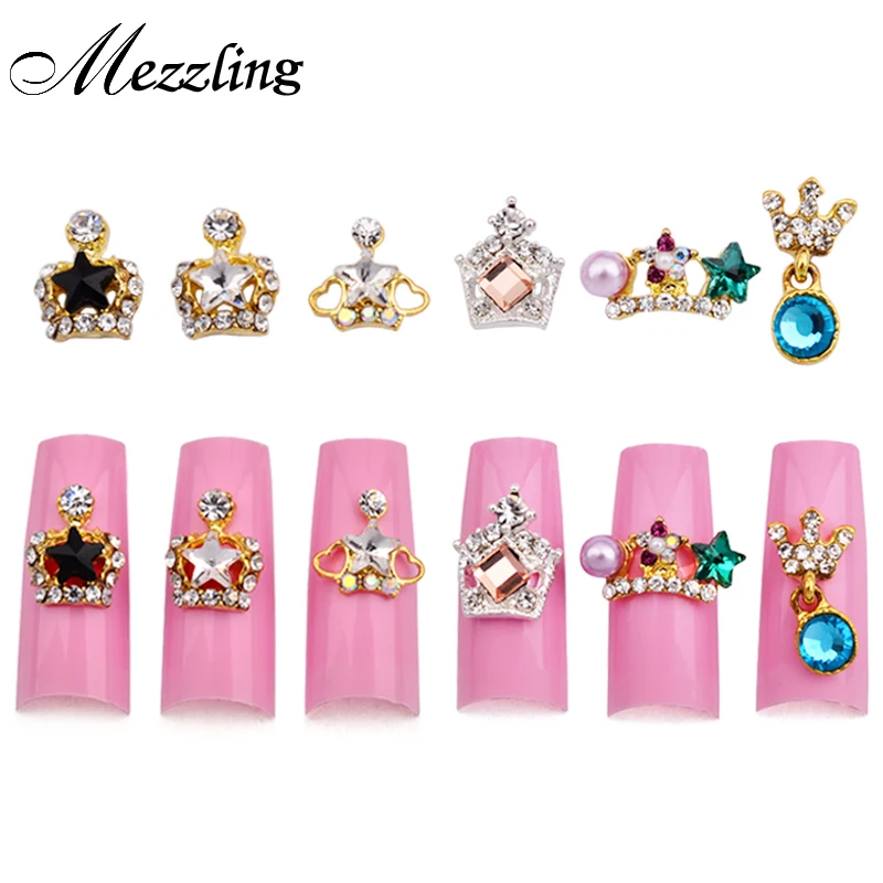 10 шт. новый дизайн с короной блестящий прозрачный горный хрусталь украшения для