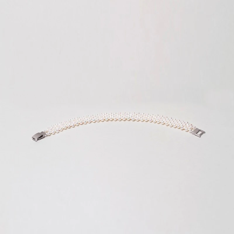 Женский браслет из натурального пресноводного жемчуга изысканный белого