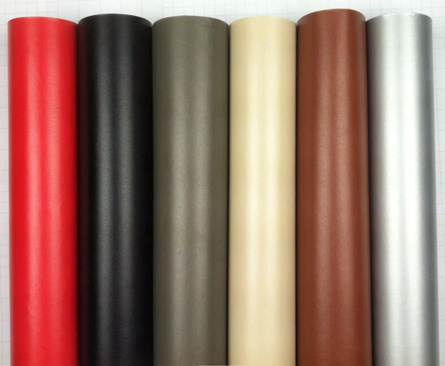 Черная/коричневая/красная/серая/Серебристая кожаная пленка для автомобиля