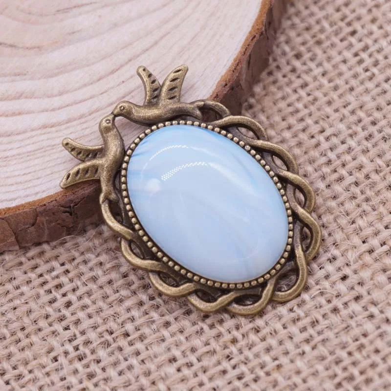 Оптовая продажа натуральный камень подвеска овальная форма Камень