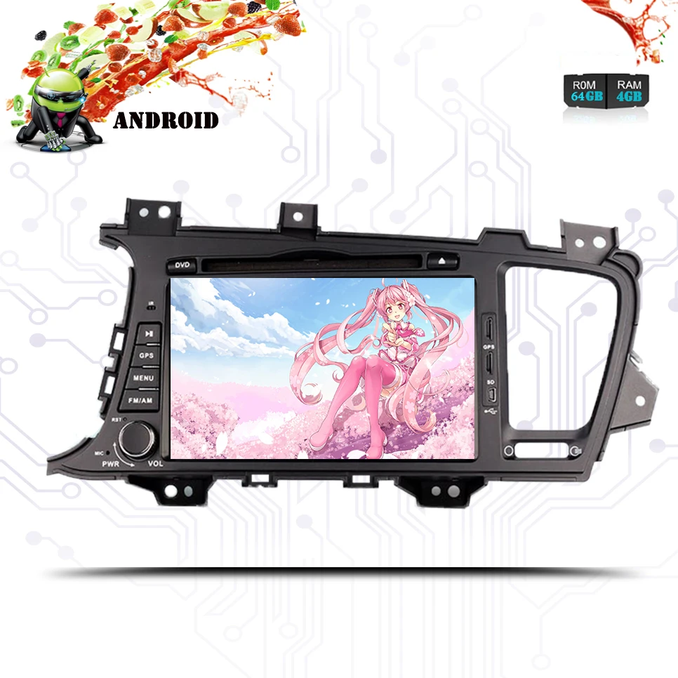 Восьмиядерный 3/4G LET 1024*600 android 9 0 4G 64G автомобильное радио для Kia Optima K5 навигация 2013