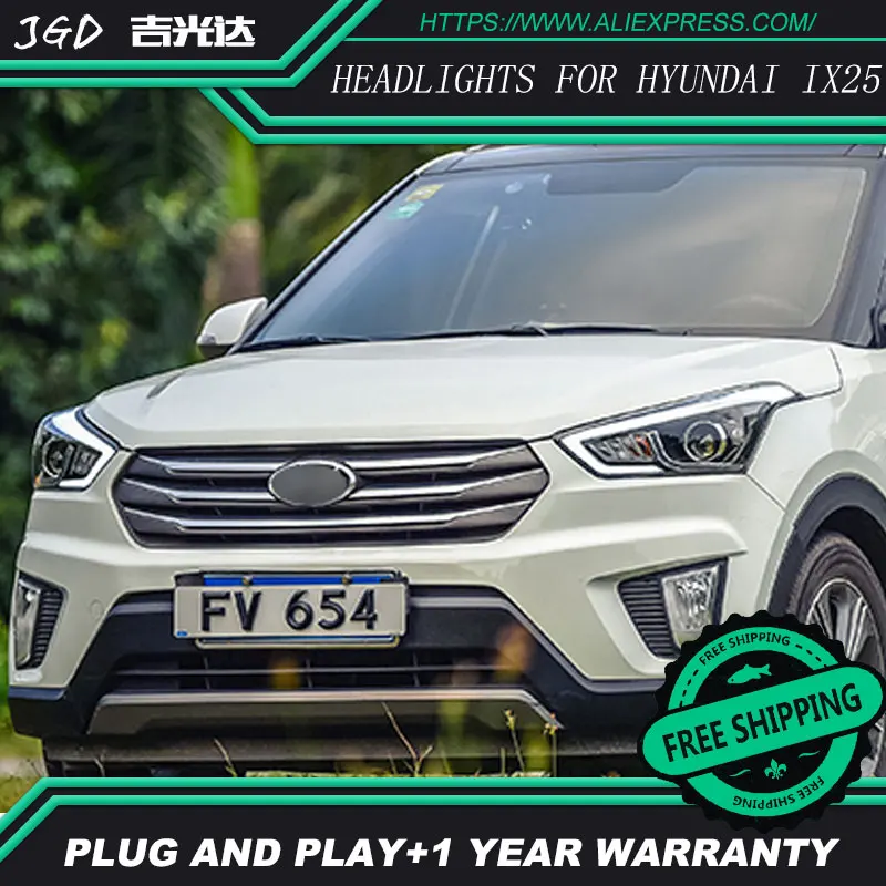 Чехол для фар Hyundai Creta 2015 2016 IX25 СВЕТОДИОДНЫЙ DRL H7 D2H Hid Angel Eye Bi Xenon|angel eyes|bi xenoncar styling |