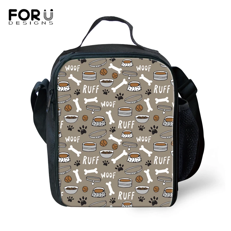

FORUDESIGNS Dog Bone Paw Multi Lancheira Thermal Cooler Insulated Lunch Bag for Kid School Picnic Women Handbag Thermo Food Bags