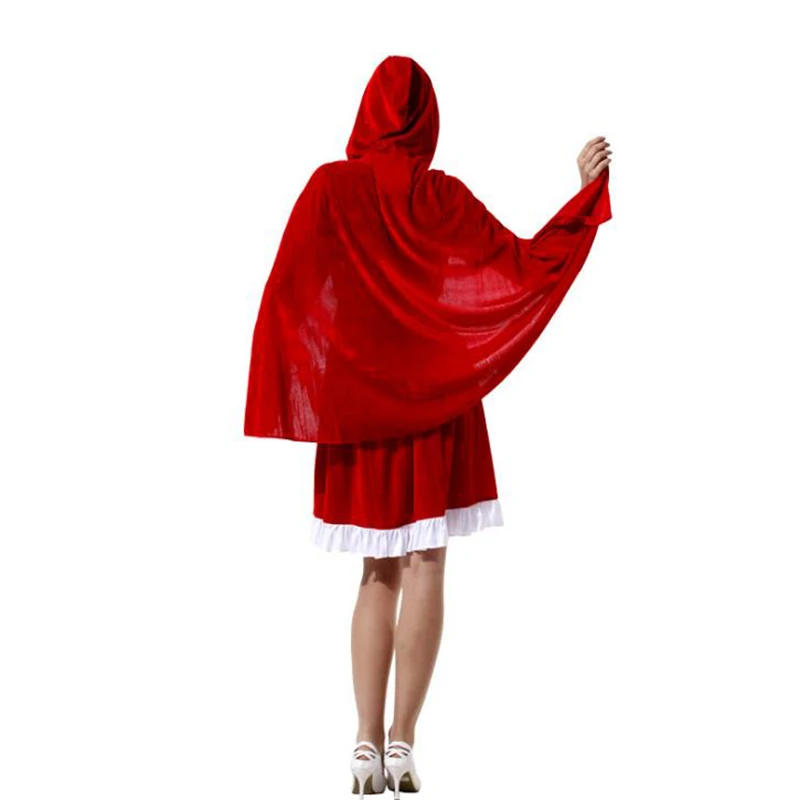

Little Red Riding Hood Costume for Women Fancy Adult Halloween Cosplay Fantasia Plus Size For height 165m-178cm Dress+Cloak