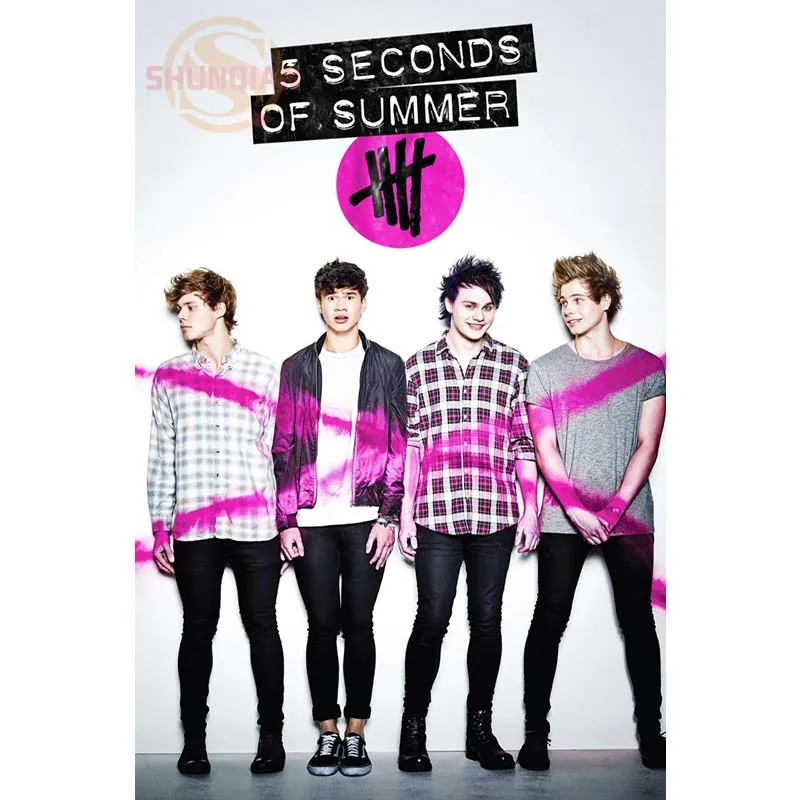 Шелковый постер для спальни 5 секунд лета 5sos размер 20x30 см шелковая ткань тканевый