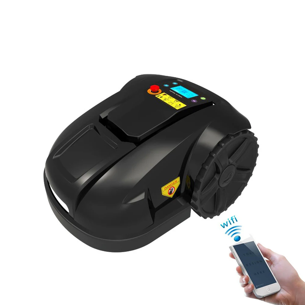 Newest WIFI control waterproof robot lawn mover with mowing schedule intelligent cutting height on LCD display | Бытовая техника