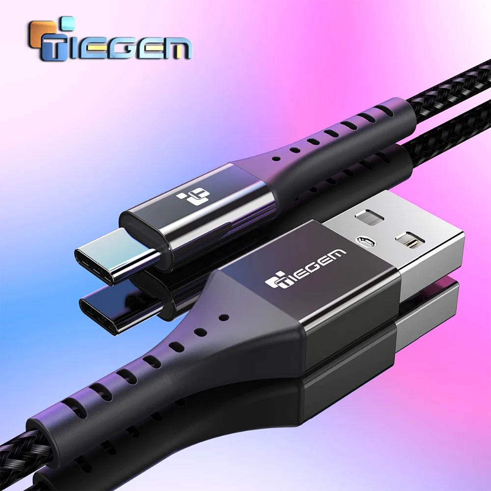 Кабель TIEGEM USB Type C для Samsung Galaxy S9 S8 Note 8 Plus кабель быстрой зарядки Xiaomi Mi 5 Oneplus 6