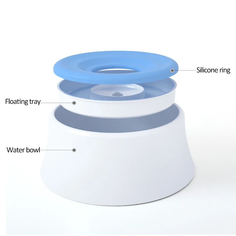 1.2L большая миска для собак и кошек с защитой от брызг не мокрого рта плавающая
