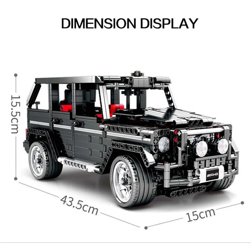 Новинка, внедорожный внедорожник, автомобиль merceing-Benz G500, 1343 шт, совместимые строительные блоки, наборы кирпичей, развивающие игрушки для мальчиков