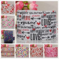 valentines day printed ribbon 51020 yards 2225mm grosgrain loving hearting ribbon random delivery