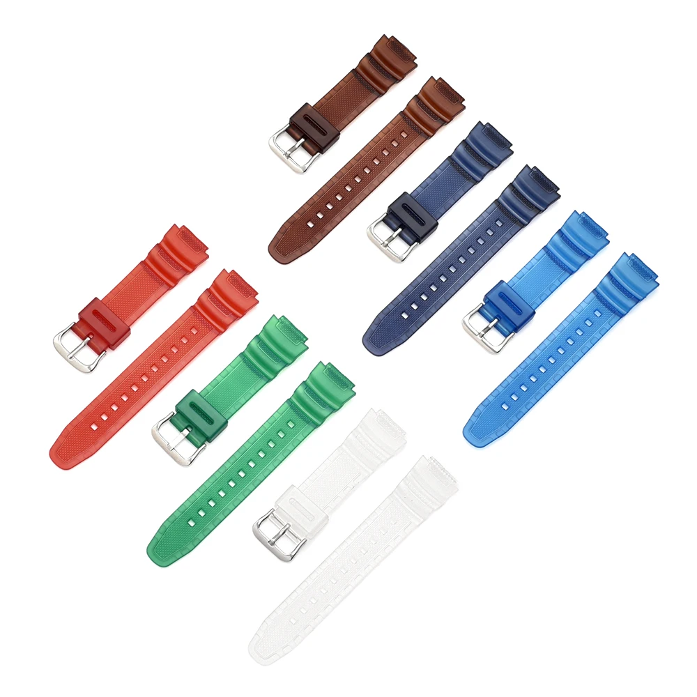 Цветной выпуклой ПУ ремешок для часов 18*25 мм резиновый силиконовый Браслет AQ S810W AE