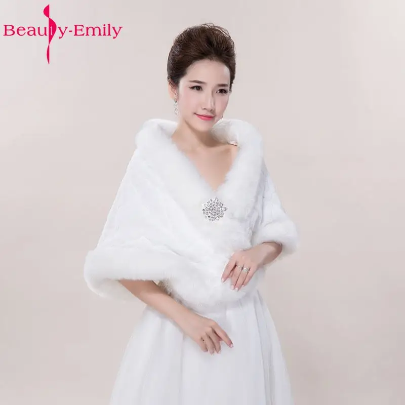 Женская зимняя Свадебная шаль для невесты Высококачественная белая меховая