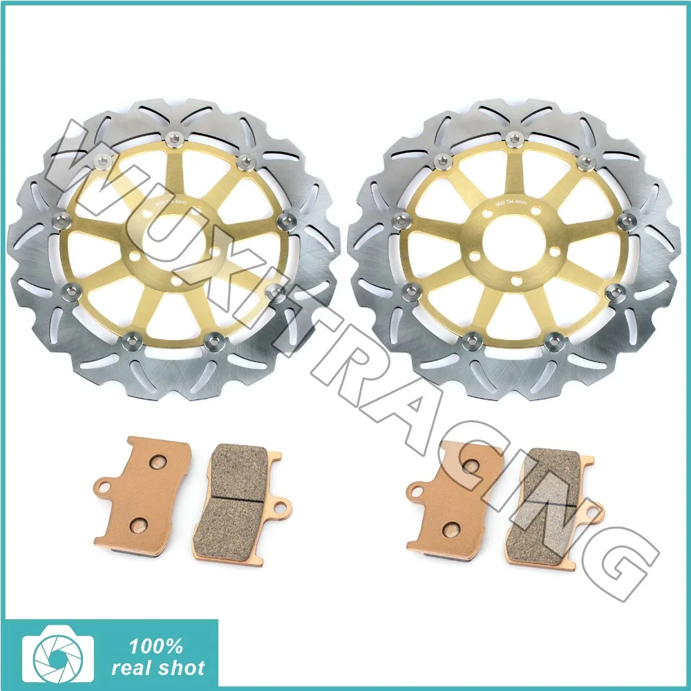 Мотоцикл Новый Передняя Тормозные Диски Роторов Колодки для Kawasaki ZX9R ZX-9R ZX Nijia 900 F1