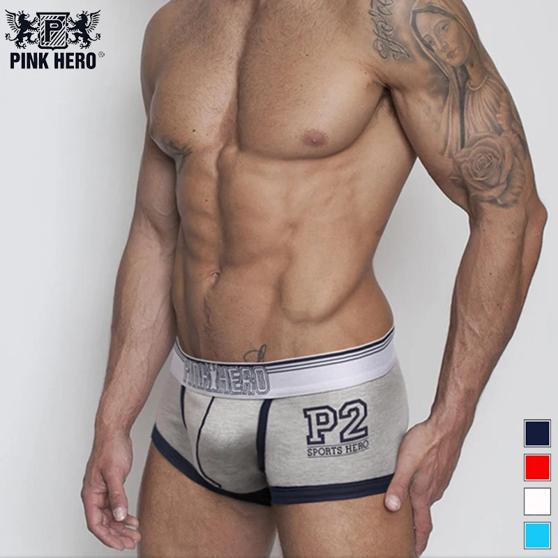 Розовые мужские боксеры мягкие хлопковые с буквами P2 нижнее белье для мужчин