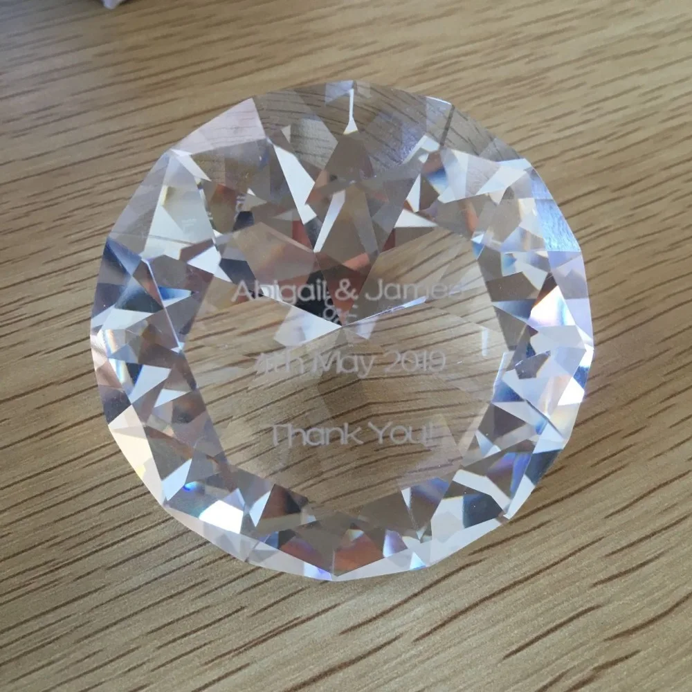 

1pcs 60mm Crystal Glass Color Diamond Paperweight Wedding Gifts Hot Sale Fengshui Product