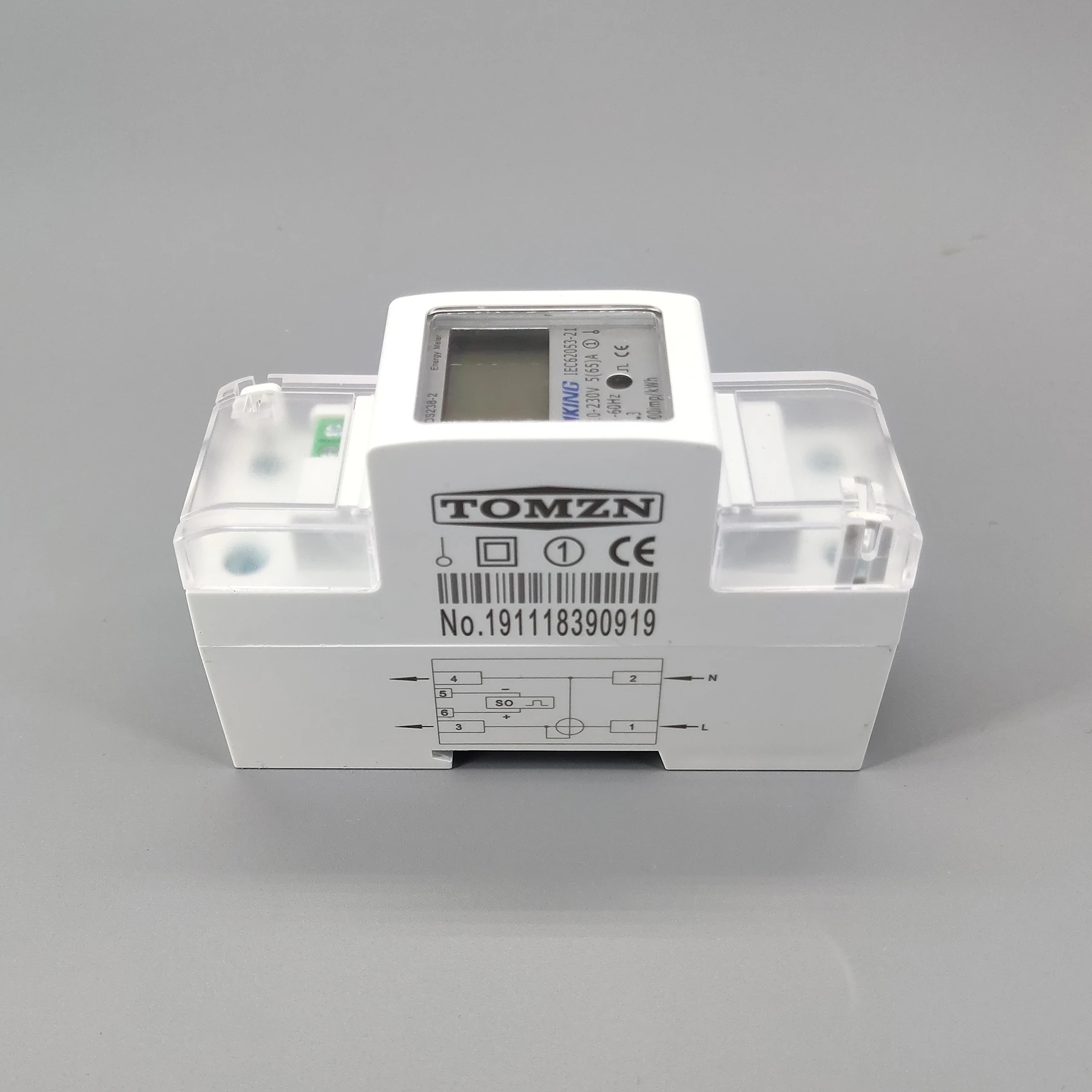 5(65) A 220 V 230 V 50 HZ 60 HZ DDS238-2 однофазный din-рейка кВт-ч Ватт час din-рейка счетчик энергии lcd
