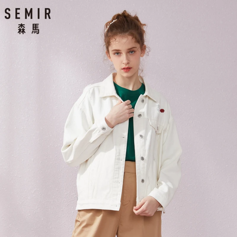 Куртка SEMIR женская джинсовая с вышивкой 100% хлопок на молнии сбоку | Женская одежда