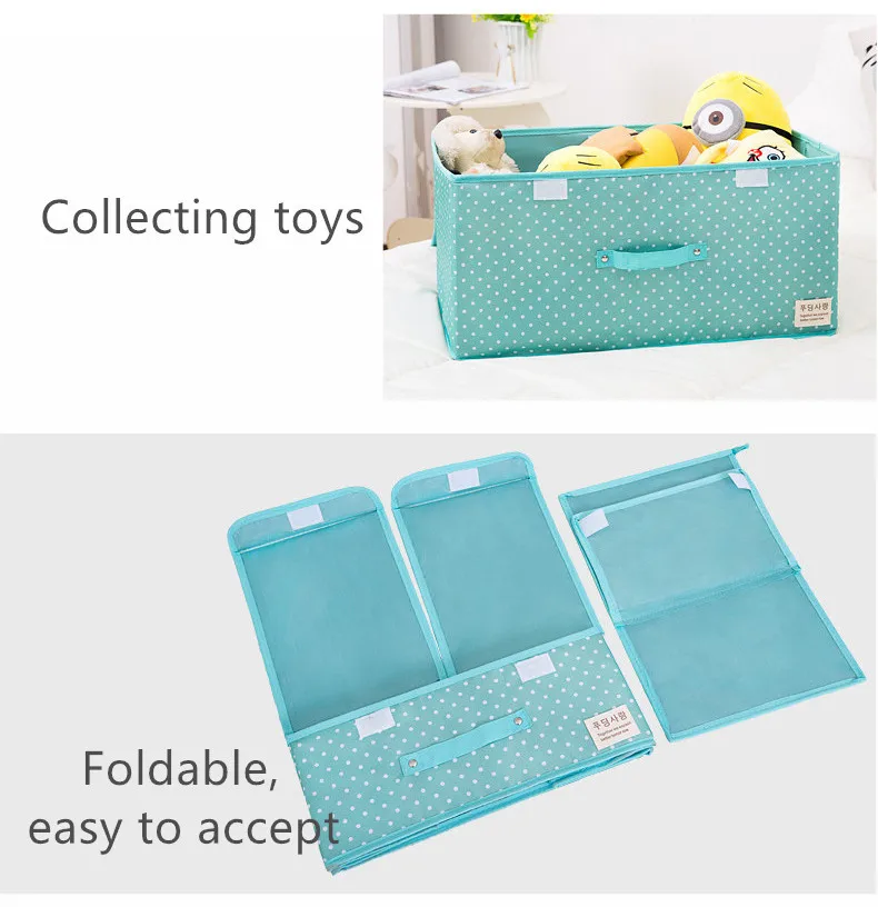 Waterproof Oxford Cloth Storage Box Foldable Double Lid Underwear Bra Socks Container Organizer Sundries Clothes Storage Box