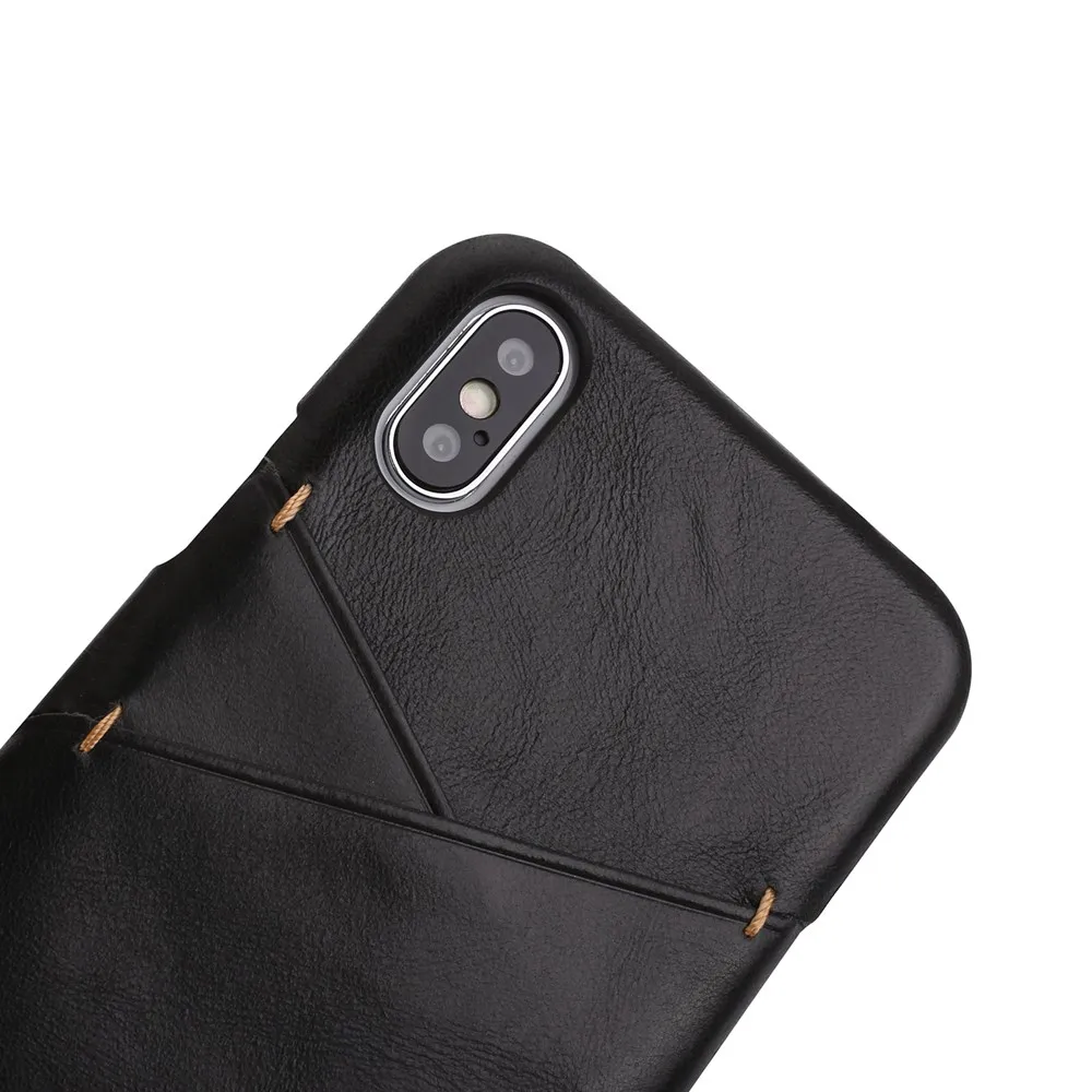 KEYSION чехол для телефона для iPhone X, Роскошный Матовый кошелек из натуральной кожи, отделения для карт, карман, задняя крышка, чехол для iPhone X i10, Fundas