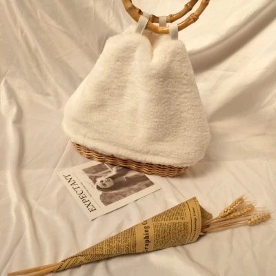 Новые высокие дизайнерские женские красивые меховые соломенные ручные сумки Mujer