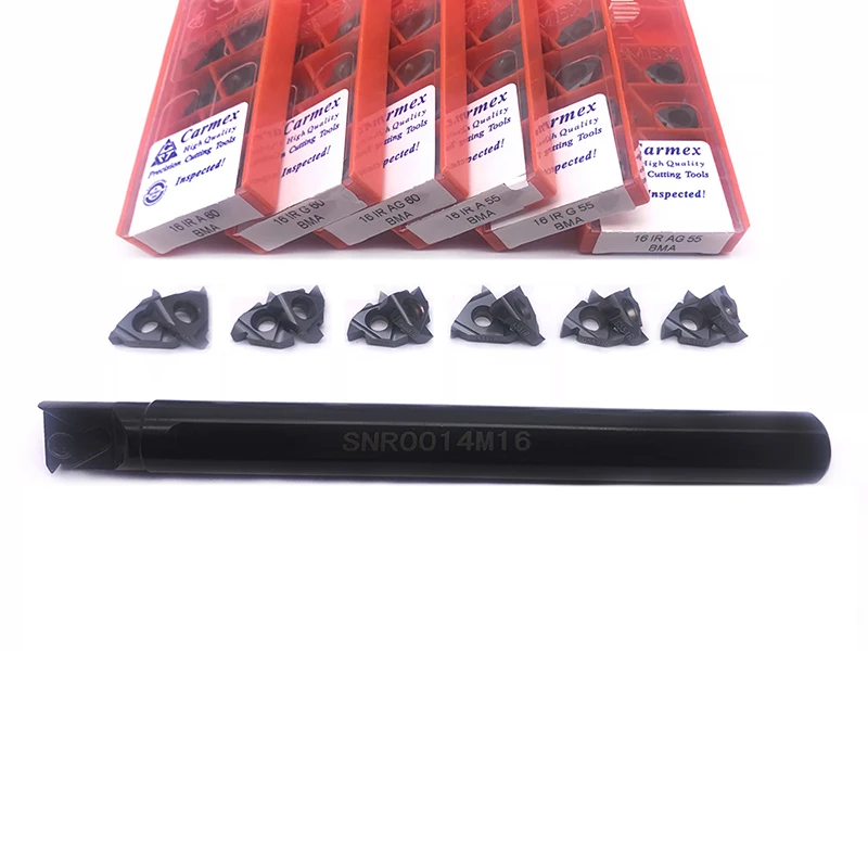 

Carmex 1pc SER1212H16 SER1616H16 SER2020H16 +10PCS 16IR 0.50ISO 0.75ISO 1.0ISO 1.25ISO BMA Thread Turning Shank CNC Carbide Tool