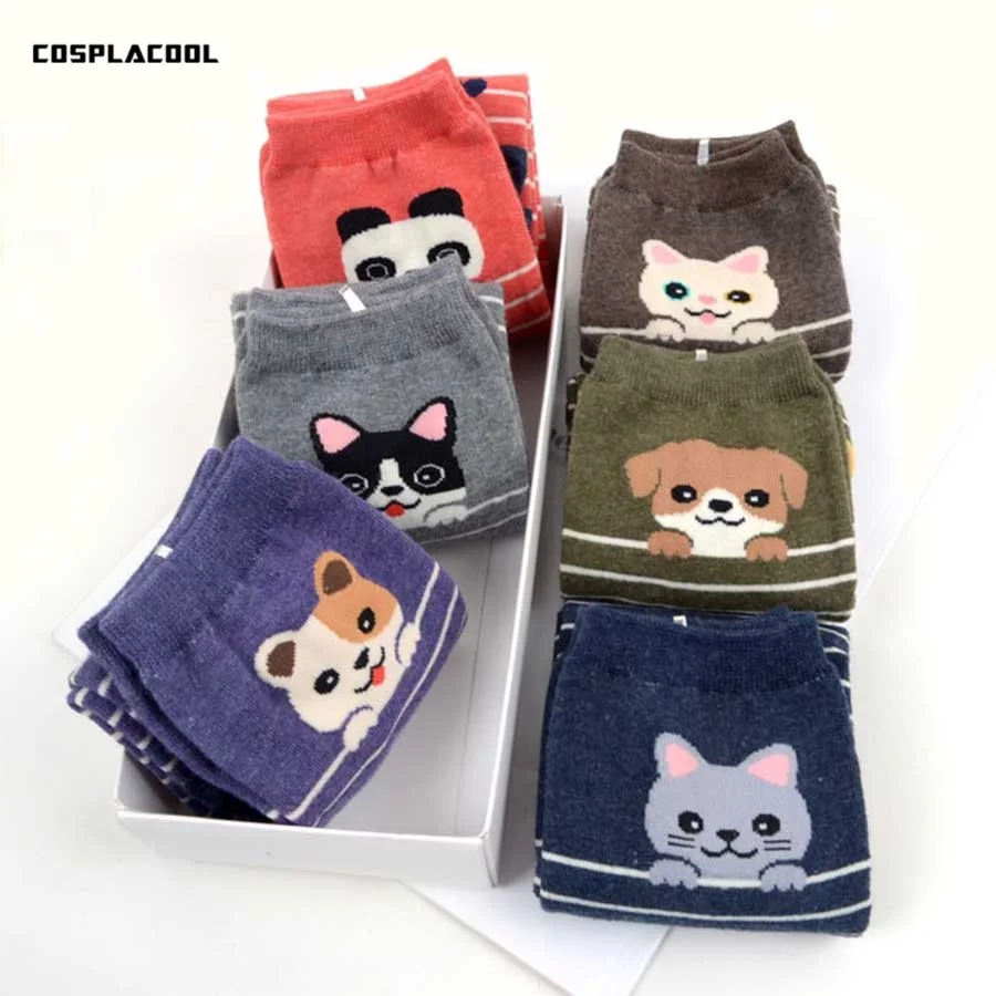 [Cospacool] забавные Женские носочки harajuku милые животные любовь носки calcetines mujer