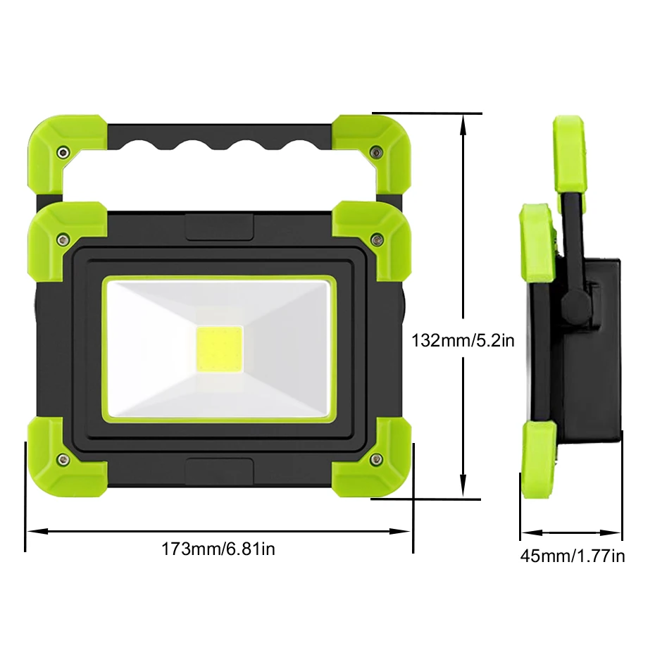 Мощный портативный светодиодный фонарик USB COB Рабочий фонарь Водонепроницаемый