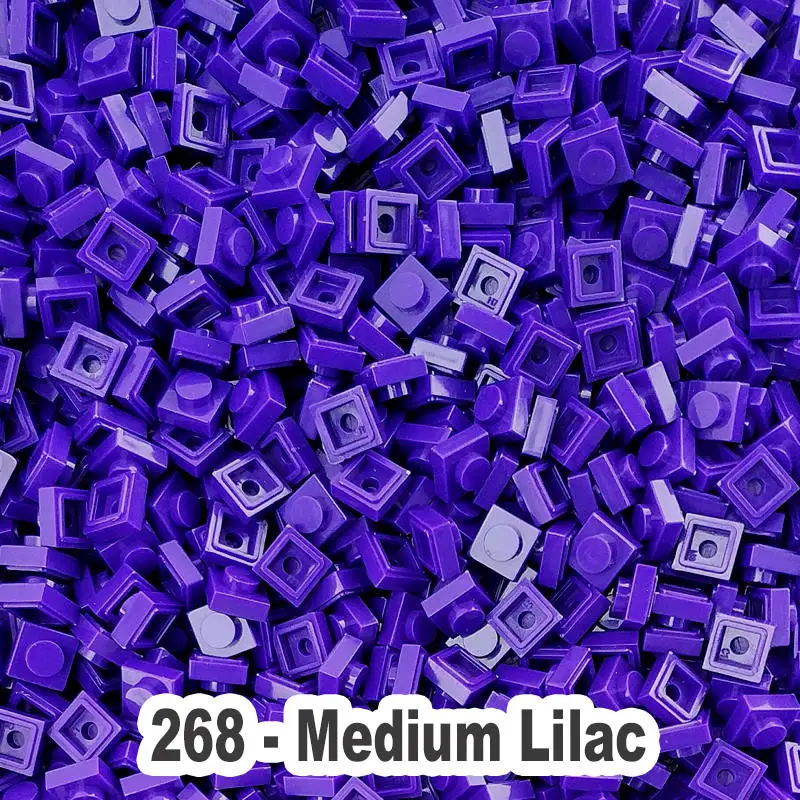 268 medium lilac 300 штук в упаковке, обучающая игрушка, пластиковые строительные блоки, аксессуар, MOC 1X1, пластина, 45 цветов, пиксельные художественные блоки для взрослых, игрушка в подарок - Цвет: 268 medium lilac