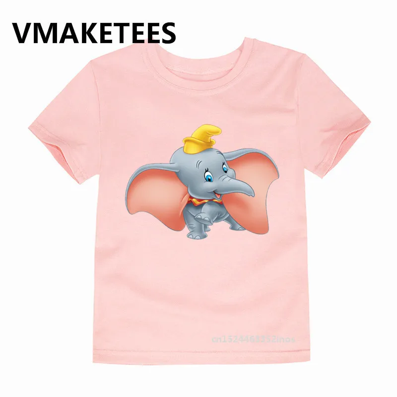 Детская футболка с принтом из мультфильма «Dumbo» одежда для малышей с забавным изображением слона Детская летняя футболка с короткими рукавами HKP2445B