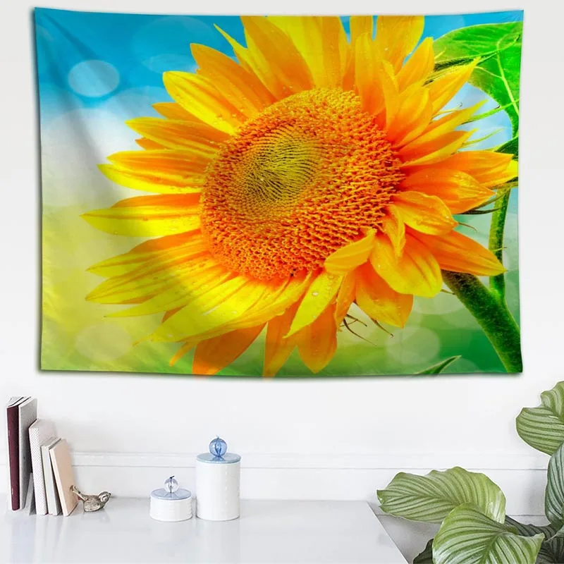 Настенный гобелен с желтыми цветами и подсолнухами на заказ покрывало для