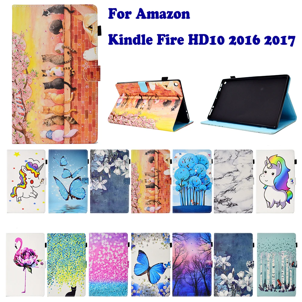 Чехол для Amazon Fire HD 10 2015 2017 чехол Kindle HD10 7 1 дюйма флип из искусственной кожи