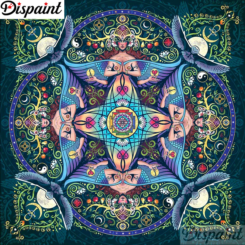 

Dispaint Full Square/Round Drill 5D DIY Diamond Painting "Mandala scenery" 3D Embroidery Cross Stitch 5D Home Decor A12442