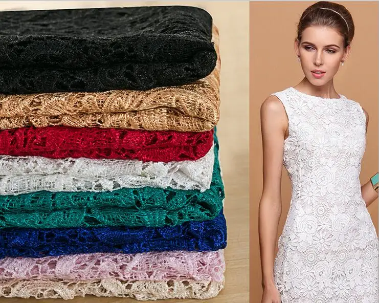 

150cm*100cm 1pcs Hot France guipure swiss voile lace high quality jacquard water soluble lace Fabric for partying Wedding dress