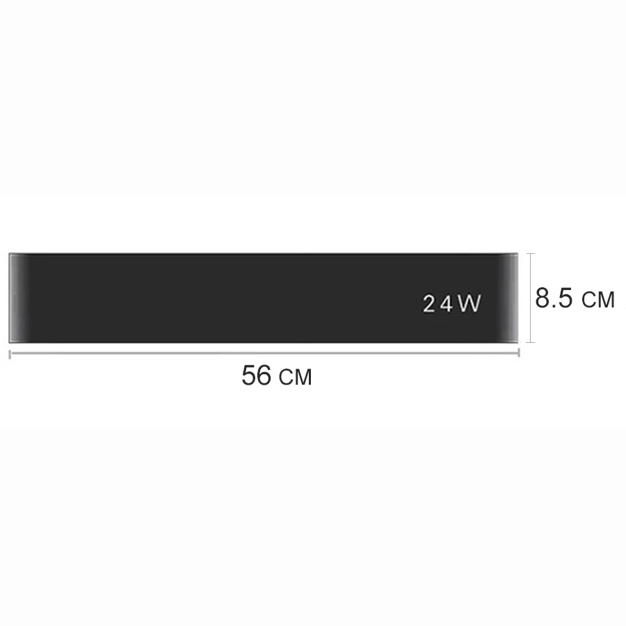 56cm 24W Black Вверх/вниз, современный светодиодный светильник 14 см-55 см, AC90-268V, настенный светильник s для спальни, гостиной, домашнего декора, светодиодный светильник, настенный светильник - Цвет абажура: 56cm 24W Black