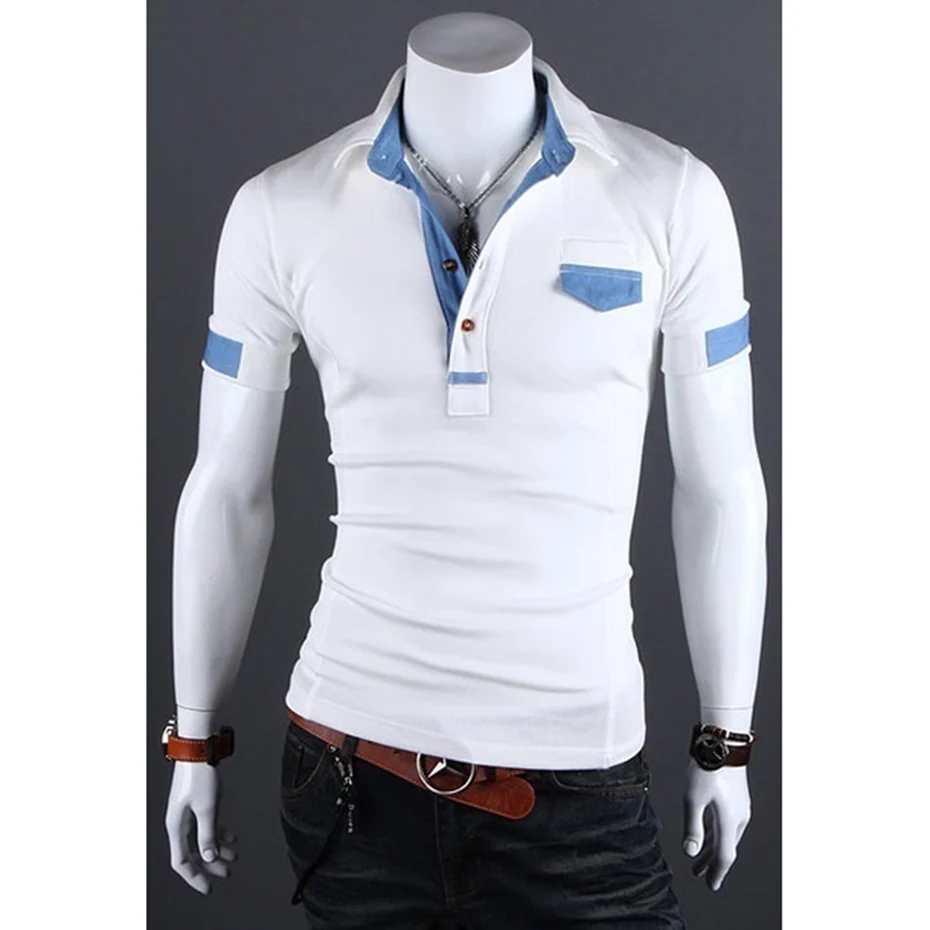 Мужская футболка поло ZOGAA летняя повседневная Однотонная с коротким рукавом из