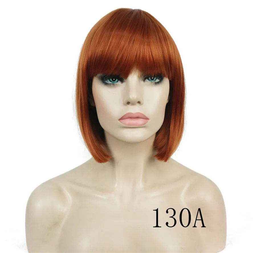 StrongBeauty 27 цветов женский парик синтетический черный/Блонд короткие прямые Аккуратные взрыва Боб Стиль волос полный парики