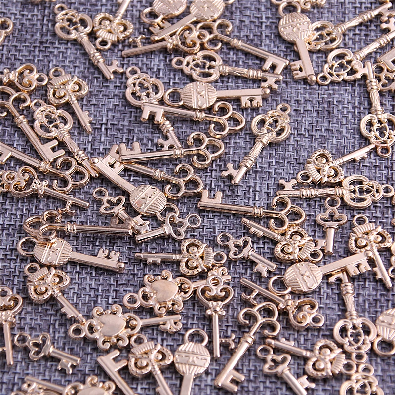 Милые мини Брелоки для ключей 60 шт. KC золотые металлические из цинкового сплава