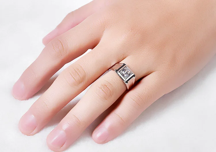 Оптовая продажа классическое Твердое 14K белое золото 1CT синтетический бриллиант