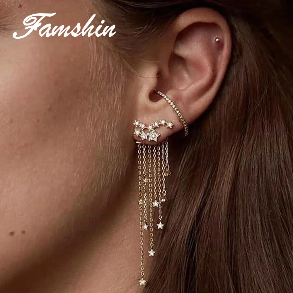 Женские серьги-подвески FAMSHIN простые геометрические серьги с длинной секцией в